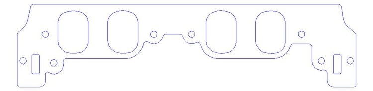 FOG-8274-4 Intake Gaskets, Chevy/MBE Big Block, Port: 1.92 in. x 2.57 in., Thickness: .100 in., Steelcore Laminate w/Silicone