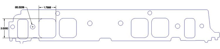 FOG-8280 Intake Gaskets, Chevy Big Block "Peanut", Port: 1.80 in. x 2.02 in., Thickness: .060 in., Paper w/Silicone