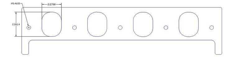 FOG-8282-1 Intake Gasket/Spacer Kit, Pro Stock/MOD Dart Reher-Morrison, Thickness: .030 in./.125 in., Port: 2.70 in. x 2.86 in.