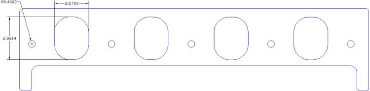 FOG-8282 Intake Gaskets, GM Pro Stock/Pro Mod Dart R-M 5.3" B.C., Port: 2.70 in. x 2.86 in., Thickness: .060 in., Paper