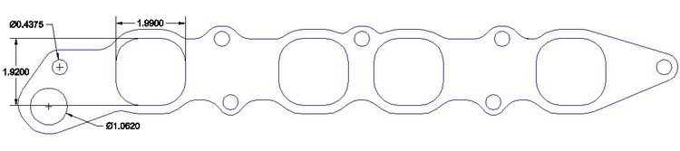 FOG-8286 Intake Gaskets, Pontiac/Race 1001 455 Ram Air V Intake Adapter, Port: 1.90 in. x 1.92 in., Thickness: .060 in., Paper
