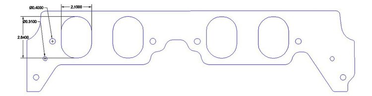 FOG-8287-2 Intake Gaskets, Chevy/Brodix Big Block 15-Deg, Port: 1.38 in. x 2.22 in., Thickness: .120 in., Paper w/Silicone