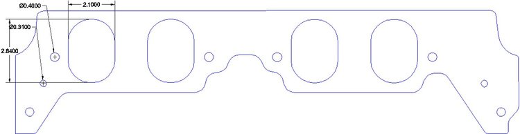 FOG-8287 Intake Gaskets, Chevy/Brodix Big Block 15-Deg, Port: 1.38 in. x 2.22 in., Thickness: .060 in., Paper w/Silicone