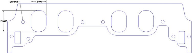 FOG-8288 Intake Gasket, Chevy/Brodix BB 12-Deg (Raised Oval), Port: 1.84 in. x 2.55 in., Thickness: .060 in., Paper w/Silicone