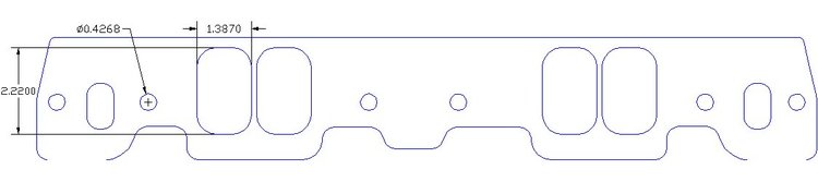 FOG-8289 Intake Gaskets, Chevy/AFR SB 265-400ci 23-Deg, Oval Port: 1.37 in. x 2.20 in., Thickness: .060 in., Paper w/Silicone