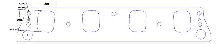 FOG-8297-2 Intake Gaskets, Pontiac 455ci CV-1, Port: 1.20 in. x 2.37 in., Thickness: .120 in., Paper w/Silicone