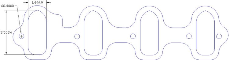 FOG-8311 Intake Gaskets, Chevy/Dart 225 SB LS1/LS2/LS6, Port: 1.16 in. x 3.31 in., Thickness: .060 in., Paper w/Silicone
