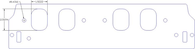 FOG-8319-4 Intake Gaskets, Chevy/Brodix Big Block 12-Deg, Port: 1.92 in. x 2.67 in., Thickness: .100 in., Steelcore Laminate