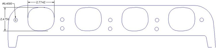 FOG-8321 Intake Gaskets, Ford Big Block 429ci Boss, Port: 2.47 in. x 2.72 in., Thickness: .060 in., Paper w/Silicone