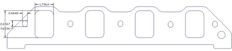 FOG-8322-2 Intake Gaskets, Ford Big Block 460ci, Port: 1.80 in. x 2.67 in., Thickness: .120 in., Paper w/Silicone