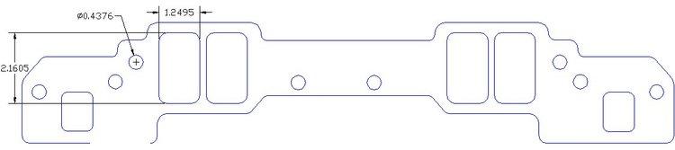 FOG-8323-2 Intake Gaskets, Chrysler Small Block Gen. 3 Apache, Port: 1.24 in. x 2.16 in., Thickness: .120 in., Paper w/Silicone