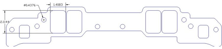 FOG-8326-2 Intake Gaskets Chevy SB 265-400 18-Deg, Port: 1.42 in. x 2.11 in., Thickness: .120 in., w/End Seals/Dist Gaskets