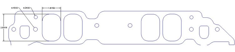 FOG-8329 Intake Gaskets, Chevy/Dart Big Block Pro-1 340, Oval Port: 1.81 in. x 2.63 in., Thickness: .060 in., Paper w/Silicone