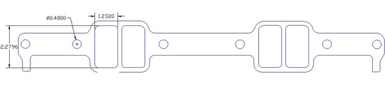FOG-8331-2 Intake Gaskets, Chevy LT4, Port: 1.23 in. x 2.27 in., Thickness: .120 in., Paper w/Silicone
