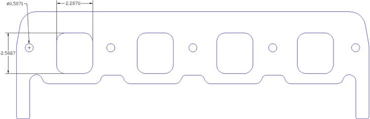 FOG-8334 Intake Gaskets, Ford BB 429ci "Shotgun" Hemi, Small Port: 2.10 in. x 2.66 in., Thickness: .060 in., Paper w/Silicone