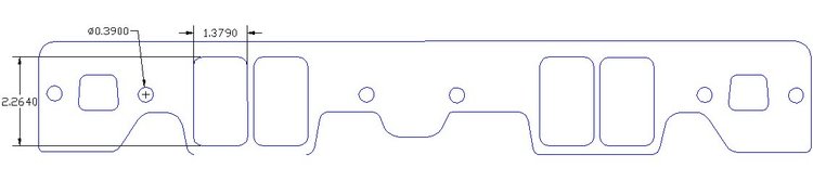 FOG-8338 Intake Gaskets, Chevy/Brodix Small Block Track 1, Port: 1.37 in. x 2.27 in., Thickness: .060 in., Paper w/Silicone