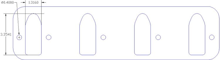 FOG-8340 Intake Gaskets, Chevy LS1/LS2/LS6, Port: 1.16 in. x 3.31 in., Thickness: .060 in., w/.400 in. Holes, Paper w/Silicone