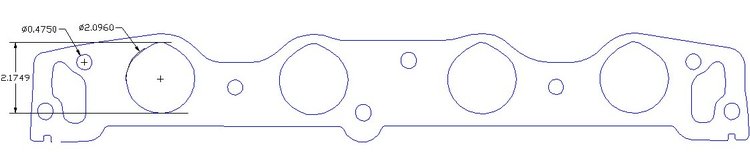 FOG-8343 Intake Gasket, Ford Big Block STK. 429-460ci 7.5L, Port Dia: 2.17 in., Thickness: .060 in., Paper w/Silicone