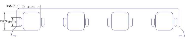 FOG-8348-2 Intake Gaskets, Chrysler 426ci "Street" Hemi, Port: 1.87 in. x 2.00 in., Thickness: .120 in., Paper w/Silicone