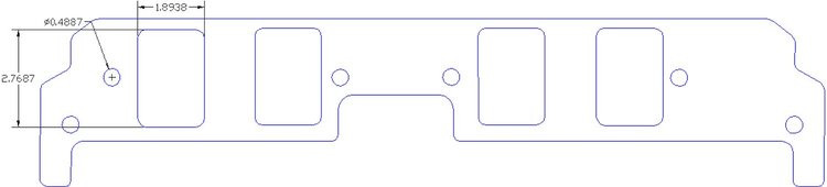 FOG-8358-2 Intake Gaskets, GM Pro Stock-Dart/Pont. Big Chief, Thickness: .120 in., Port: 1.90 in. x 2.76 in., Paper w/Silicone