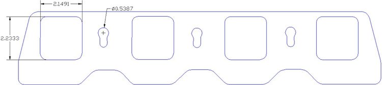 FOG-8360 Intake Gaskets, Chrysler Hemi 10-Bolt, Port: 2.14 in. x 2.22 in., Thickness: .060 in., Paper w/Silicone