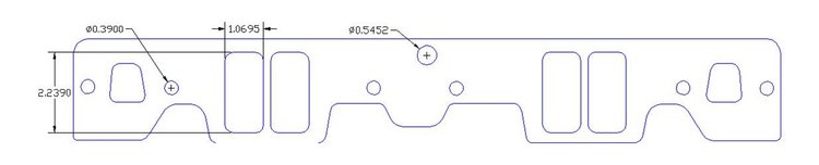 FOG-8361-3 Intake Gaskets, Chevy SB Brodix 400ci, Port: 1.07 in. x 2.24 in., Thickness: .050 in., Steelcore Laminate w/Silicone