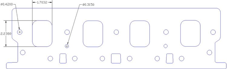FOG-8362-2 Intake Gaskets, Chrysler Small Block Nascar, Port: 1.70 in. x 2.24 in., Thickness: .120 in., Paper w/Silicone