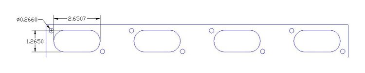FOG-8365-4 Intake Gaskets, Ford 6.4L Diesel, Oval Port: 1.26 in. x 2.64 in., Thickness: .100 in., Steelcore Laminate w/Silicone