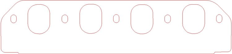 FOG-8370 Intake Gaskets, Chevy Big Block RFE 12-Deg, Port: 1.89 in. x 2.50 in., Thickness: .060 in., Paper w/Silicone