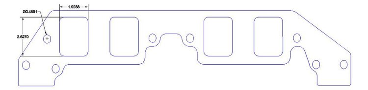 FOG-8375-1 Intake Gasket/Spacer Kit, Chevy BB Dart Pro-1 18-Deg, Thickness: .060 in./.125 in., Port: 1.90 in. x 2.65 in.
