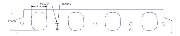 FOG-8380-1 Intake Gasket/Spacer Kit, Ford SB 351W "Canted", Oval Port: 1.82 in. x 2.15 in., Thickness: .060 in./.125 in.