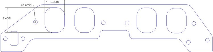 FOG-8381 Intake Gaskets, Chevy Big Block Brodix 9-Deg, Port: 2.17 in. x 2.84 in., Thickness: .060 in., Paper w/Silicone