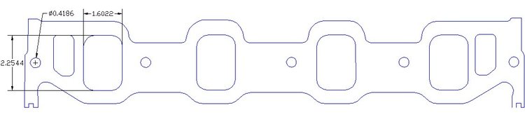 FOG-8384 Intake Gaskets, Ford BB FE 352-428ci Thor Blue Thunder, Port: 1.60 in. x 2.25 in., Thickness: .060 in., Paper
