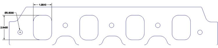 FOG-8385 Intake Gaskets, Ford BB C460ci Thor Blue Thunder, Port: 1.95 in. x 2.65 in., Thickness: .060 in., Paper w/Silicone