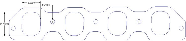 FOG-8393-2 Intake Gasket, Ford BB C460ci Thor Blue Thunder Gen-2 Pro Mod, Port: 2.11 in. x 2.73 in., Thickness: .120 in., Paper