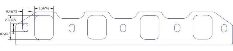 FOG-8399-2 Intake Gaskets, Ford SB SVO 302ci, Port: 1.57 in. x 2.03 in., Thickness: .120 in., Paper w/Silicone, w/End Seals