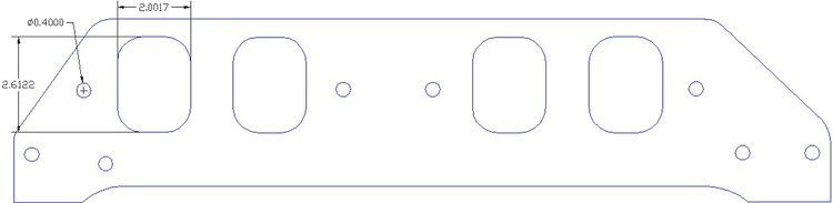 FOG-8402 Intake Gaskets Chevy BB Brodix Sonny's 14.5-Deg, w/o Coolant Holes, Thickness: .060 in., Port: 2.00 in. x 2.60 in.