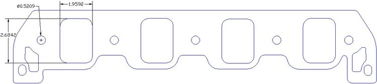 FOG-8403 Intake Gaskets, Ford BB A460ci TFS Eliminator 900, Port: 1.95 in. x 2.67 in., Thickness: .060 in., Paper w/Silicone