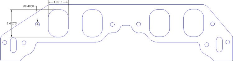 FOG-8413 Intake Gaskets, Chevy BB Brodix PB 1200 & 2005, 060'' Paper w/Silicone Coating, 2.62 in. x 1.92 in.