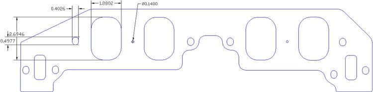 FOG-8425-1 Intake Gasket/Spacer Kit, Chevy BB Dart 14-Deg Big Chief, Thickness: .060 in./.125 in., Port: 1.87 in. x 2.69 in.