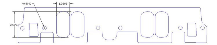 FOG-8426-5 Intake Gaskets, Chevy SB 265-400ci 18-Deg, Oval Port: 1.37 in. x 2.69 in., Thickness: .030 in., Paper w/Silicone