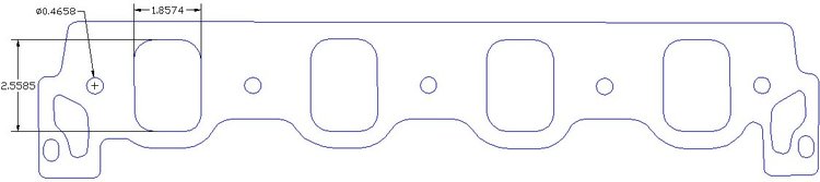 FOG-8438-2 Intake Gaskets, Ford BB A429-460ci TFS Powerport 360, Port: 1.86 in. x 2.60 in., Thickness: .120 in., Paper