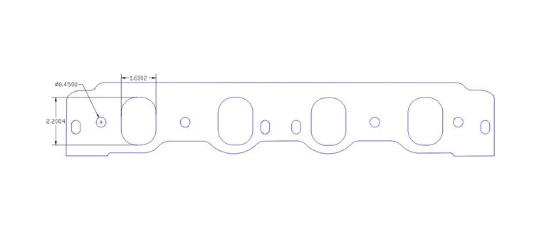 FOG-8440-2 Intake Gaskets, Ford Small Block TFS 351ci C&M, Port: 1.61 in. x 2.25 in., Thickness: .120 in., Paper w/Silicone