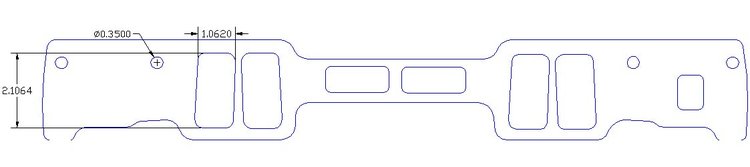 FOG-8452-2 Intake Gaskets, Chevy SB 265-400ci/Edelbrock 350ci, Port: 1.07 in. x 2.10 in., Thickness: .120 in., Paper w/Silicone