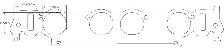 FOG-8456 Intake Gaskets, Ford Big Block FE 352-428ci Tunnelport, Port: 2.20 in., Thickness: .060 in., Paper w/Silicone