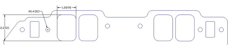 FOG-8467 Intake Gaskets, Chevy Big Block Brodix, Port: 1.89 in. x 2.65 in., Thickness: .060 in., Paper w/Silicone