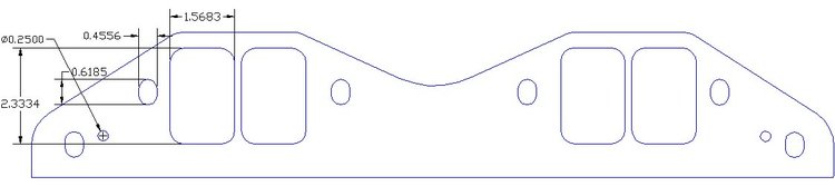 FOG-8472-2 Intake Gaskets, Buick Big Block 455ci Stage-2, Port: 1.56 in. x 2.33 in., Thickness: .120 in., Paper w/Silicone