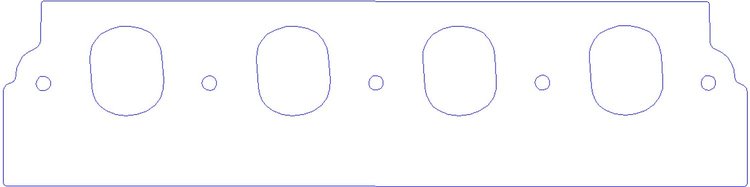 FOG-8476 Intake Gaskets, Chevy SB 265-400ci/CFE SBX 11-Deg, Port: 1.89 in. x 2.35 in., Thickness: .060 in., Paper w/Silicone