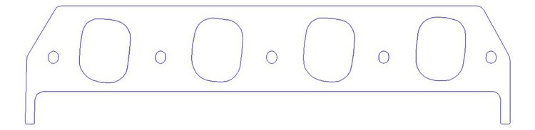 FOG-8479-4 Intake Gaskets, Chevy SB TREMANIAC, Port: 1.97 in. x 2.47 in., Thickness: .100 in., Steelcore Laminate w/Silicone