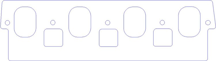 FOG-8481-4 Intake Gaskets Chevy SB Dart 10-Deg "Little Chief", Port: 1.76 in. x 2.42 in., Thickness: .100 in.